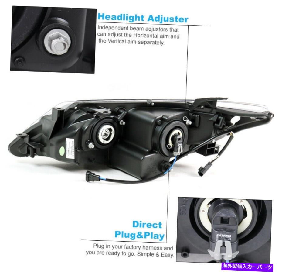 USヘッドライト 12-14トヨタカムリーLEDストリッププロジェクターブラックヘッドライトヘッドランプW /バンパーDRL For 12-14 Toyota Camry LED Strip Projector Black Headlight Headlamp w/Bumper DRL【並行輸入品】 59,601円