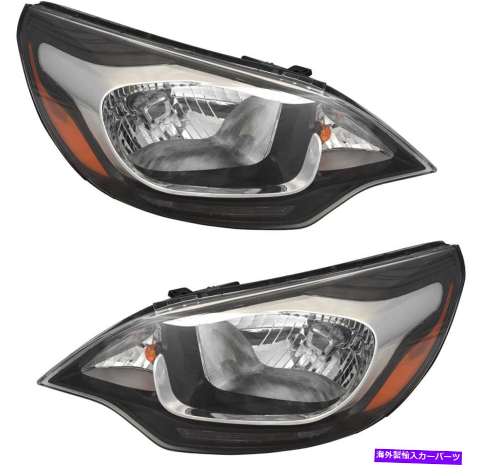 USヘッドライト ハロゲンヘッドライトW /電球ペアセット12-16キアリオセダン（W / O LED位置） Halogen Headlights w/Bulb Pair Set NEW for 12-16 Kia Rio Sedan(w/o LED Position)【並行輸入品】