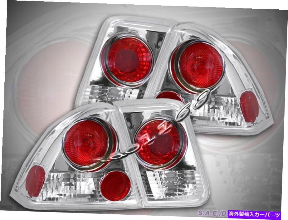 USテールライト 01 02 03 04 Honda Civic Allezzaテールライトクロム4DR Fit For 01 02 03 04 Honda Civic Allezza Tail Lights Chrome 4Dr【並行輸入品】