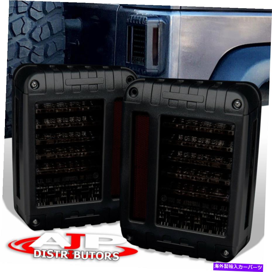 USテールライト 燻製LEDブレーキストップテールライトランプアセンブリーゲーム2007-2017ジープラングラーJK Smoked LED Brake Stop Tail Lights Lamps Assembly For 2007-2017 Jeep Wrangler JK【並行輸入品】