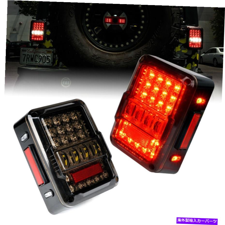 USテールライト XpriteスモークLEDテールライトリアリバースブレーキランプ用07-18ジープラングラーJK Xprite Smoked LED Tail Light Rear Reverse Brake Lamp for 07-18 Jeep Wrangler JK【並行輸入品】