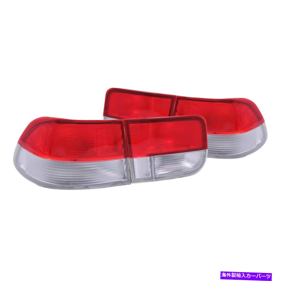 USテールライト Honda Civic 1996-2000 Anzo Chrome / Red Factorスタイルのテールライト For Honda Civic 1996-2000 Anzo Chrome/Red Factory Style Tail Lights【並行輸入品】