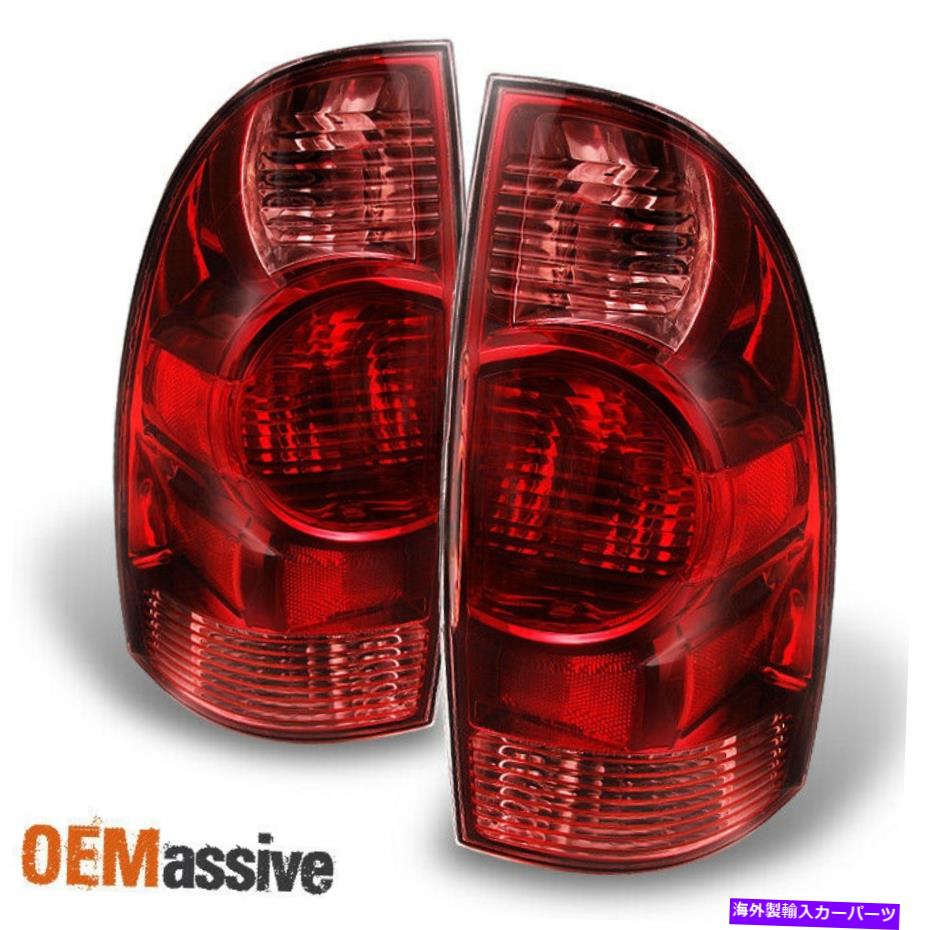 USテールライト FITS 2005-2008トヨタタコマレッドクリアテールライトブレーキランプ左+右ペア Fits 2005-2008 Toyota Tacoma Red Clear Taillights Brake Lamps Left+Right Pair【並行輸入品】