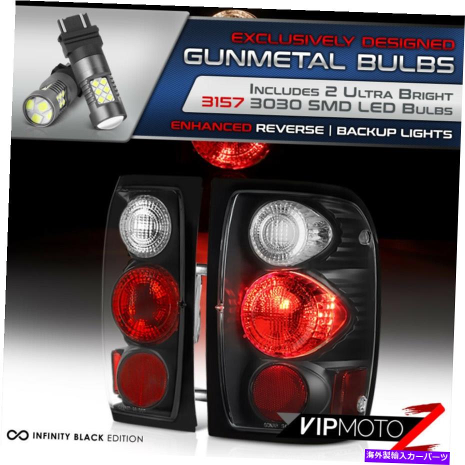 USテールライト [1700LM LED電球リバース] 01-11フォードレンジャーブラックテールライトリアブレーキL + Rペア [1700LM LED Bulb Reverse] 01-11 Ford Ranger Black Tail Light Rear Brake L+R Pair【並行輸入品】