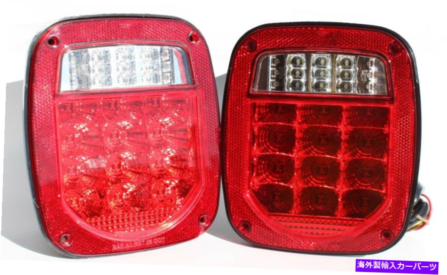 USテールライト TJ CJ YJ JKの交換停止ターンテールライトW明るい赤いLEDのスタッドマウント TJ CJ YJ JK Replacement Stop Turn Tail Lights w Bright Red LED's Stud Mount【並行輸入品】