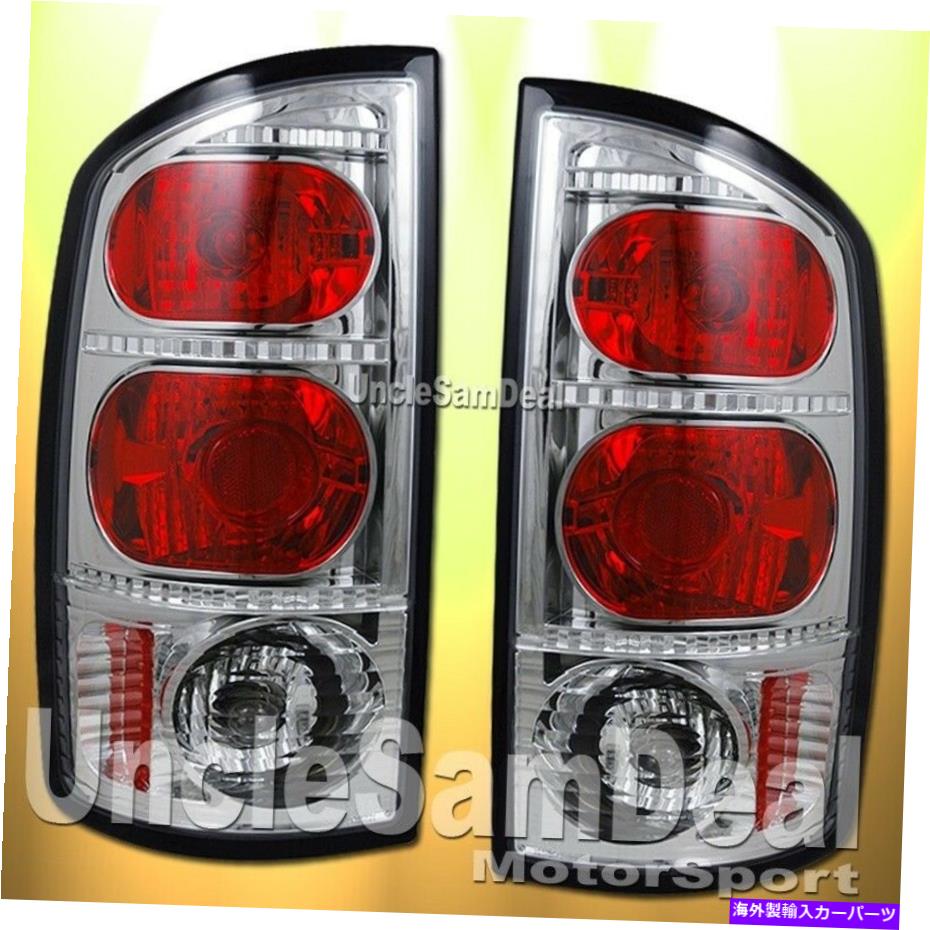 USテールライト 03-05 Dodge Ram Inner Red Clear Lens ChromeハウジングテールライトL + Rペア 03-05 DODGE RAM INNER RED CLEAR LENS CHROME HOUSING TAIL LIGHTS L+R PAIR【並行輸入品】