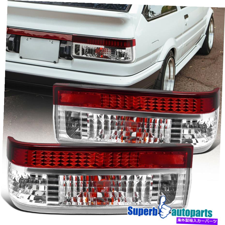 USテールライト 1983年から1987年トヨタカローラAE86ハッチバックテールライトランプレッド For 1983-1987 Toyota Corolla AE86 Hatchback Tail Lights Lamps Red【並行輸入品】