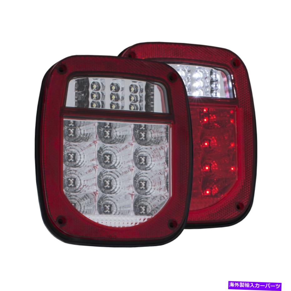 USテールライト Anzo 861082 2つのLED赤レンズテールライトキット76-06ジープラングラー Anzo 861082 Pair of 2 LED Red Lens Tail Lights Kit for 76-06 Jeep Wrangler【並行輸入品】