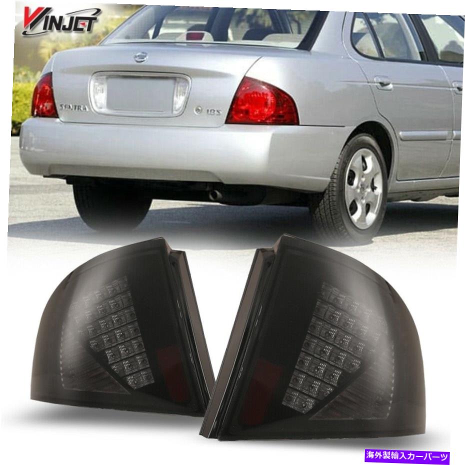 USテールライト Winjet LEDテールライトペアLH RHは2000-2003日産セントラブラック/スモーク/スモーク Winjet LED Tail Lights Pair LH RH for 2000-2003 Nissan Sentra Black/Smoke【並行輸入品】