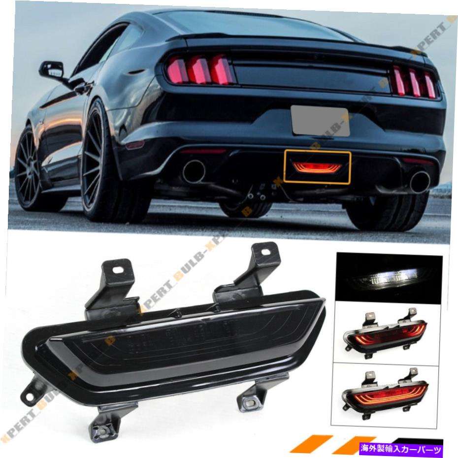 USテールライト 2015-17マスタングダークタイントF1ストローブフローLEDリアリバースフォグブレーキライト FOR 2015-17 MUSTANG DARK TINTED F1 STROBE FLOW LED REAR REVERSE FOG BRAKE LIGHTS【並行輸入品】
