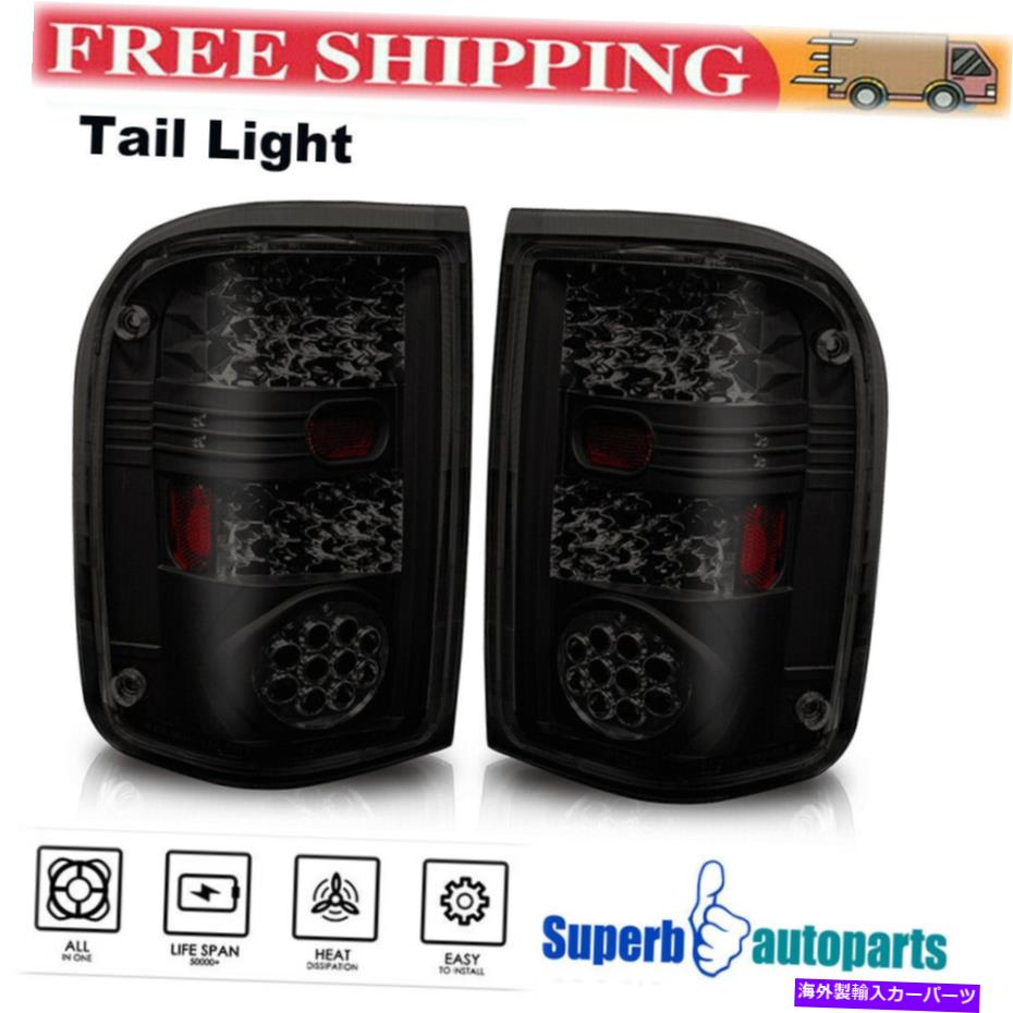 USテールライト テールライトリアランプペアフィット1993-1997フォードレンジャーLEDスモークレンズセット Tail Lights Rear Lamps Pair Fits for 1993-1997 Ford Ranger LED Smoke Lens Set【並行輸入品】