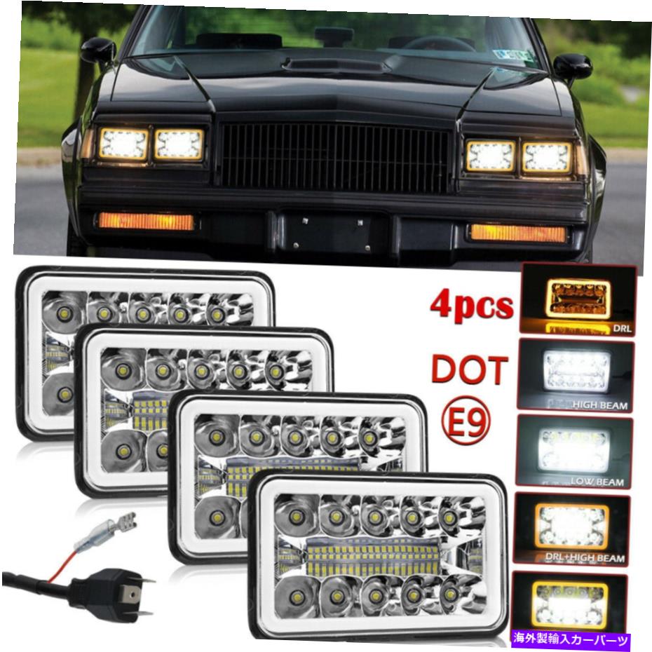 USテールライト 4ピース4x6 ''シーボーC10 C20 C30 C30 Camaro Ford 81-87のためのヘッドライトを密閉しました 4pcs 4X6'' Sealed Halo DRL LED Headlight for Chevy C10 C20 C30 Camaro Ford 81-87【並行輸入品】 35,688円