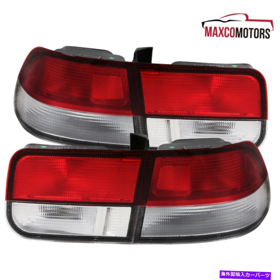 USテールライト 1996年から2000年のホンダシビックEKクーペキラメタイラライトランプ96 97 98 99 00 Red For 1996-2000 Honda Civic EK Coupe Clear Tail Lights Lamps 96 97 98 99 00【並行輸入品】