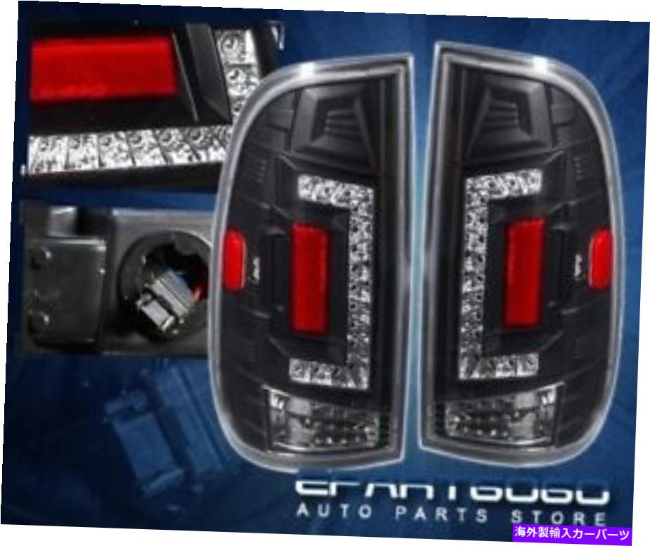 USテールライト 97-03 F150 / 99-07 F250 LEDリアブレーキストップシグナルテールライトランプブラック For 97-03 F150 / 99-07 F250 LED Rear Brake Stop Signal Tail Lights Lamps Black【並行輸入品】