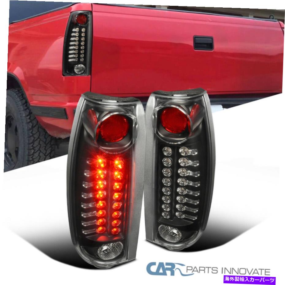 USテールライト 88-98 C / K C10 SilveradoブラックLEDリアテールライトブレーキランプを左+右 For 88-98 C/K C10 Silverado Black LED Rear Tail Lights Brake Lamps Left+Right【並行輸入品】