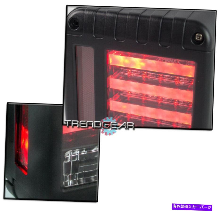 USテールライト 07-17ジープ・ルランラーJK LEDテールブレーキライトリアランプブラック左+右ペア FOR 07-17 JEEP WRANGLER JK LED TAIL BRAKE LIGHTS REAR LAMP BLACK LEFT+RIGHT PAIR【並行輸入品】