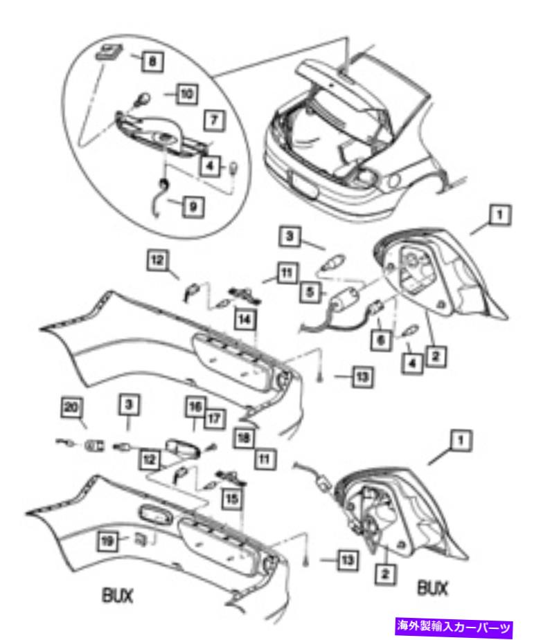 USテールライト 純正MOPARテールストップターンランプ左の左5288527AM Genuine Mopar Tail Stop Turn Lamp Left 5288527AM【並行輸入品】
