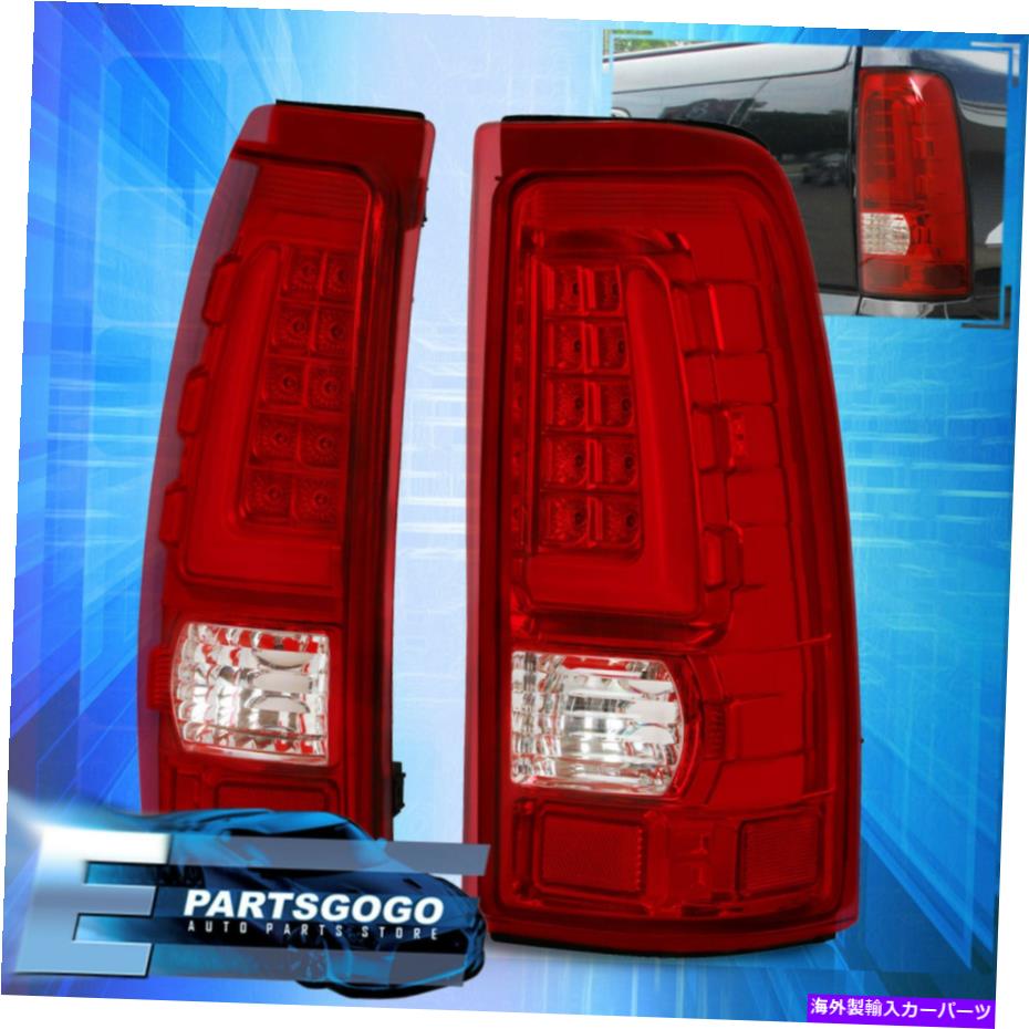 USテールライト 1999年から2006年のシボリーSilverado GMCシエラの赤いレンズLEDチューブテールライトライトランプ Red Lens LED Tube Tail Lights Lamps For 1999-2006 Chevy Silverado Gmc Sierra【並行輸入品】