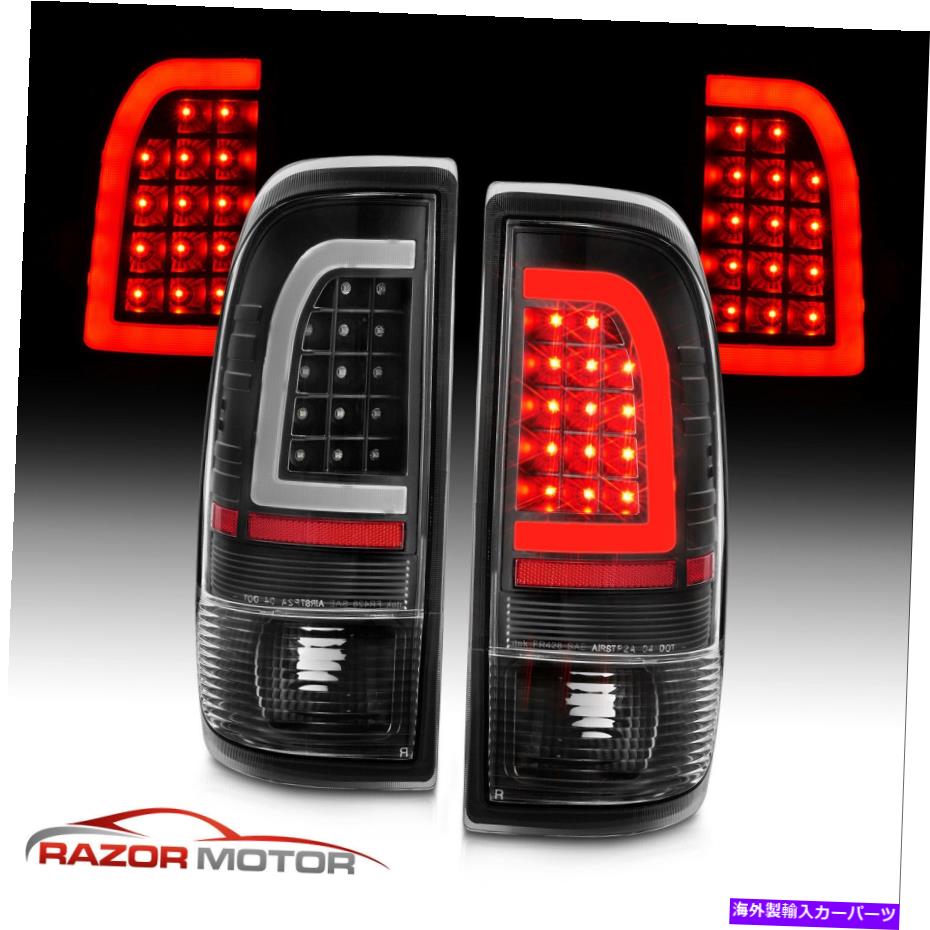USテールライト 1997年から2003年フォードF150 99-07 F250 F350 Black LEDのチューブテールライトブレーキランプ For 1997-2003 Ford F150 99-07 F250 F350 Black LED Tube Tail Lights Brake Lamps【並行輸入品】｜Us Custom Parts Shop USDM