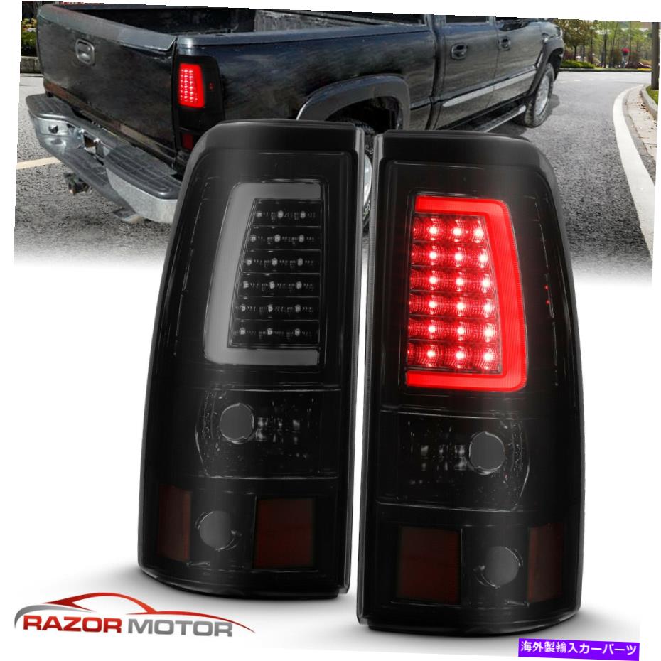 USテールライト フィット1999-02シボリーシルバード99-06 GMCシエラLEDライトバースモークブラックタオライト Fit 1999-02 Chevy Silverado 99-06 GMC Sierra LED Light Bar Smoke Black TailLight【並行輸入品】