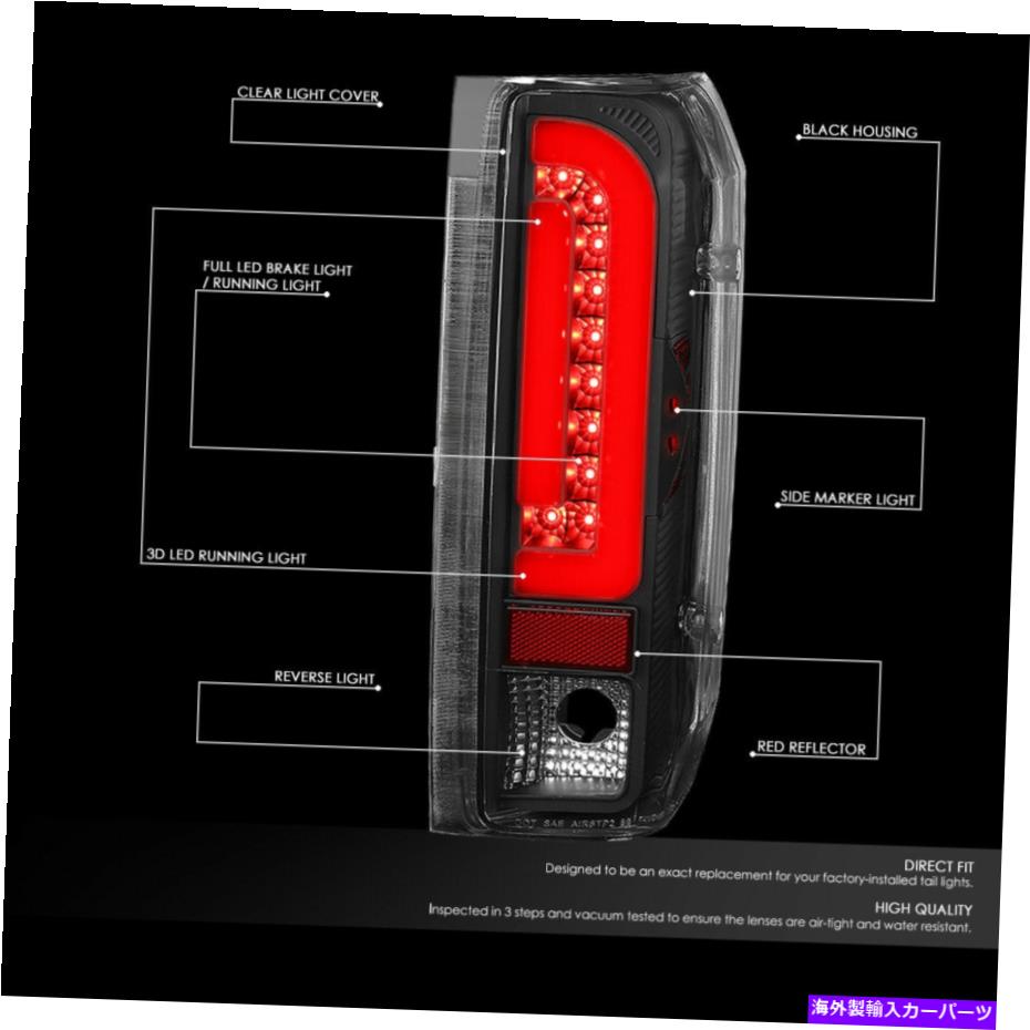 USテールライト 90-97フォードF150-350 Bronco Red 3D LEDブラッククリアテールライト交換 For 90-97 Ford F150-350 Bronco Red 3D LED Black Clear Tail Lights Replacement【並行輸入品】|Us Custom Parts Shop USDM