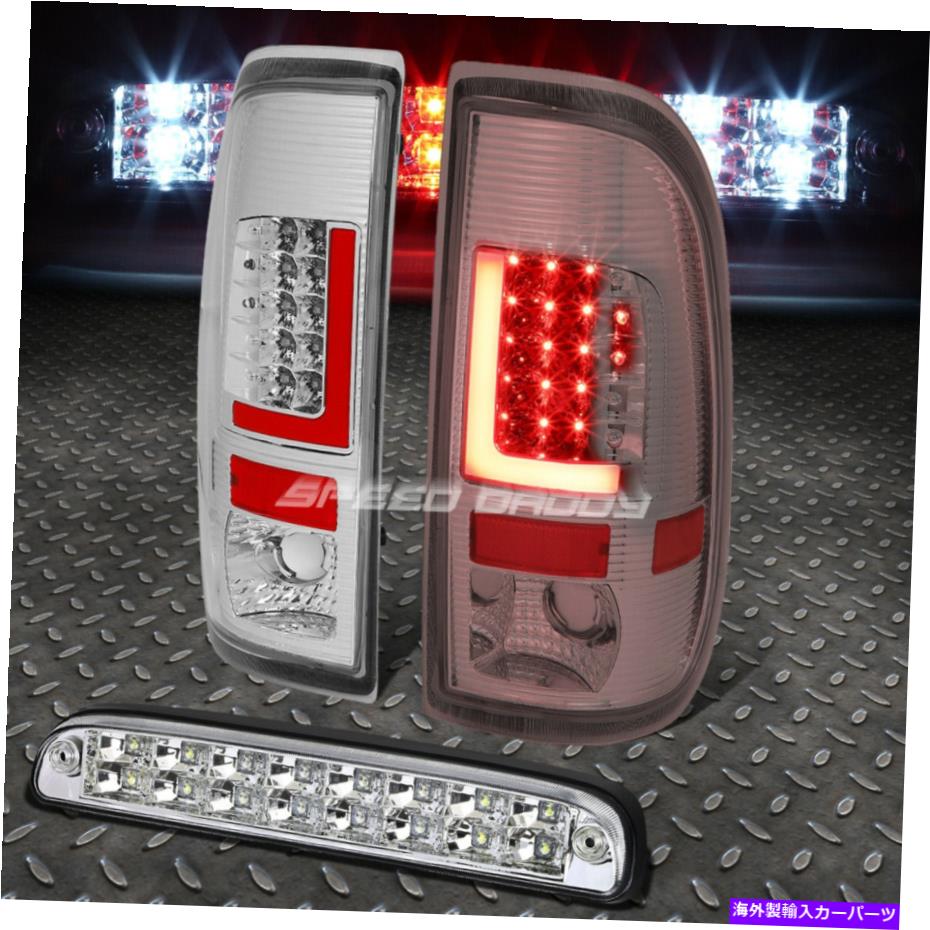 USテールライト 08-16スーパーデューティのための3D LEDの赤いLバークロムクリアテール+二重列3RDブレーキライト 3D LED RED L-BAR CHROME CLEAR TAIL+DUAL-ROW 3RD BRAKE LIGHT FOR 08-16 SUPER DUTY【並行輸入品】