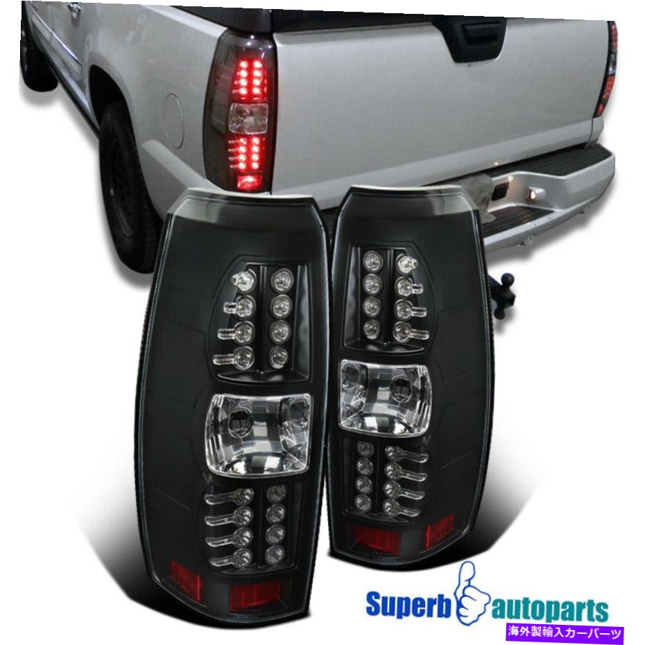 USテールライト 2007-2012シボー07-12アバランシェテールライトLEDバーブレーキランプブラック For 2007-2012 Chevy 07-12 Avalanche Tail Lights LED Bar Brake Lamps Black【並行輸入品】