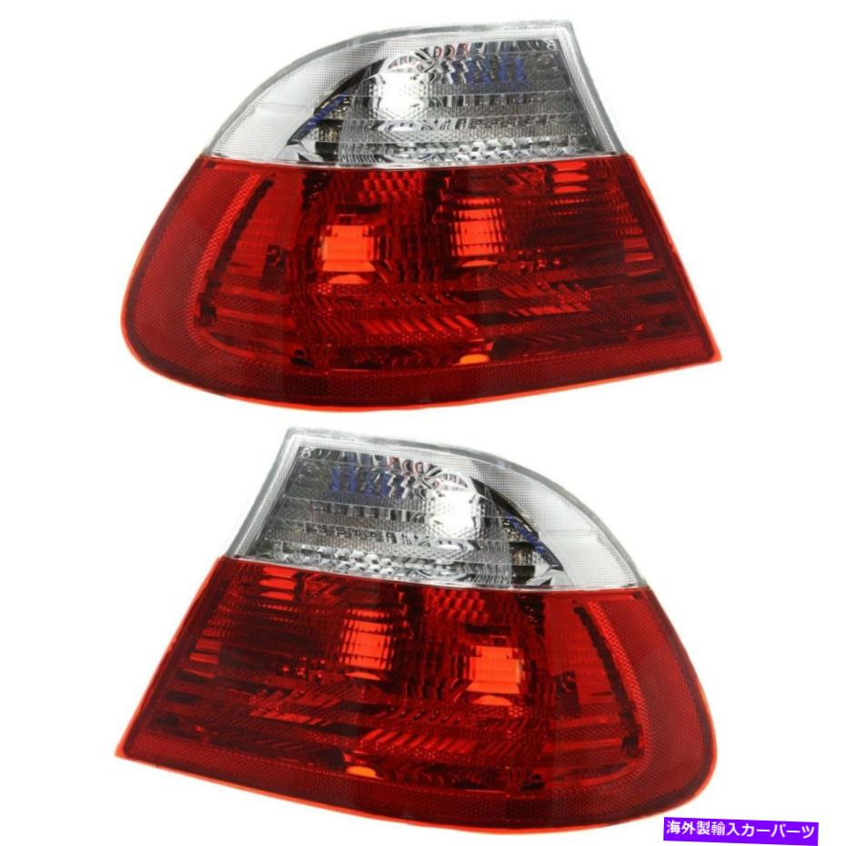 USテールライト 2001~2003 BMW 330CI外部クリア＆レンズ2ピースのハロゲンテールライトセット Halogen Tail Light Set For 2001-2003 BMW 330Ci Outer Clear & Red Lens 2Pcs【並行輸入品】