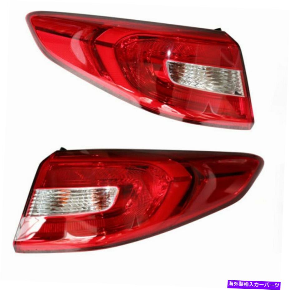 USテールライト 2015-2017 Hyundai Sonataのハロゲンテールライトセット Halogen Tail Light Set For 2015-2017 Hyundai Sonata Outer Clear/Red w/Bulbs 2Pcs【並行輸入品】