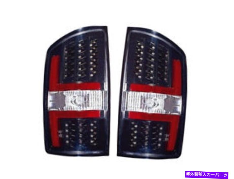 USテールライト RAMピックアップ07 08 LEDブラックリアテールライトセット For Ram Pick Up 07 08 Led Black Rear Tail Light Set【並行輸入品】
