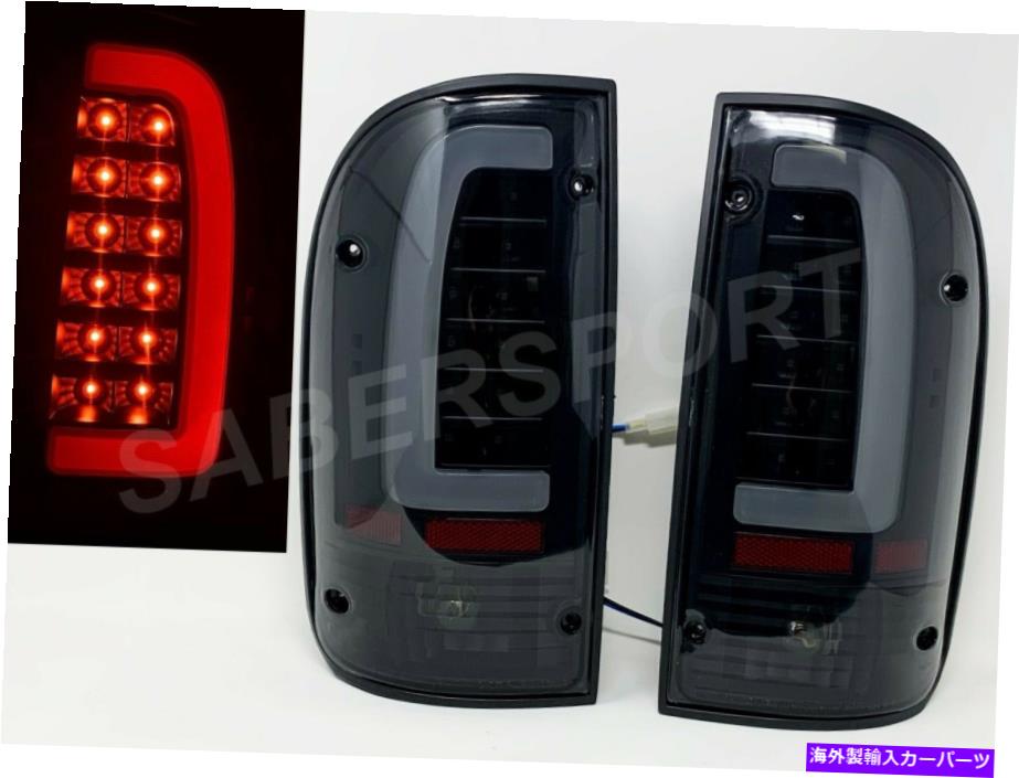 USテールライト 1995年から2000年のトヨタタコマ2WD 4WDのペアブラックスモークC-BAR LEDのテールライトのセット Set of Pair Black Smoke C-Bar LED Taillights for 1995-2000 Toyota Tacoma 2WD 4WD【並行輸入品】