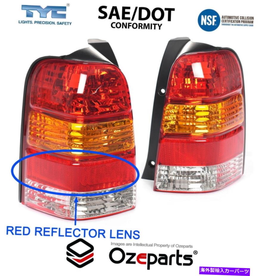 USテールライト Pair LH + RHテールライトランプレッドリフレクターFord Escape ZA ZB 2001~2006 Set Pair LH+RH Tail Light Lamp Red Reflector For Ford Escape ZA ZB 2001~2006【並行輸入品】