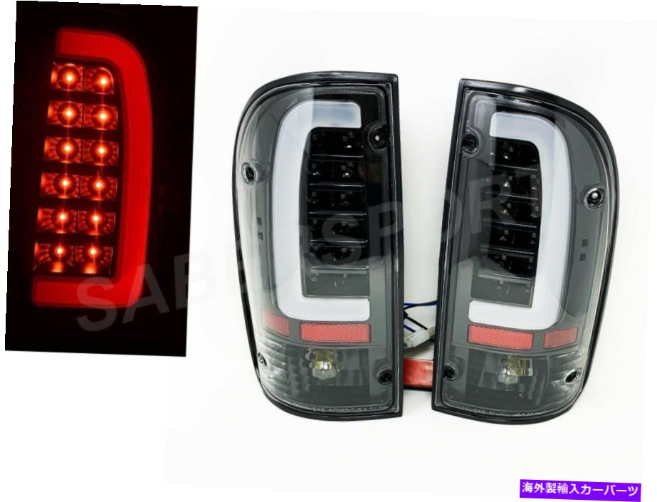 USテールライト 1995年から2000年のトヨタタコマ2WD 4WDのペアブラッククリアC-BAR LEDのテールライトのセット Set of Pair Black Clear C-Bar LED Taillights for 1995-2000 Toyota Tacoma 2WD 4WD【並行輸入品】
