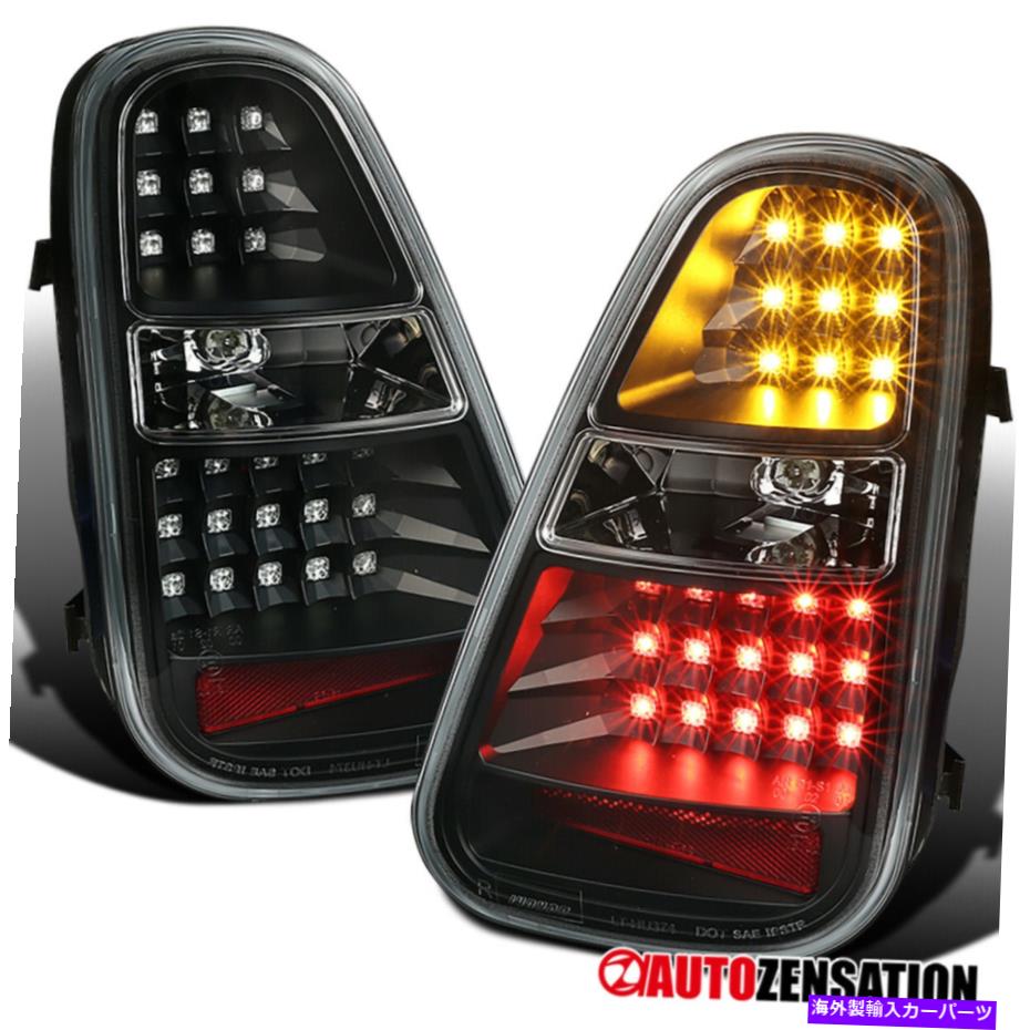 USテールライト 2005年から2006年のミニクーパーSブラックLEDテールブレーキライトランプ左+右 For 2005-2006 Mini Cooper S Black LED Tail Brake Lights Lamps Left+Right【並行輸入品】