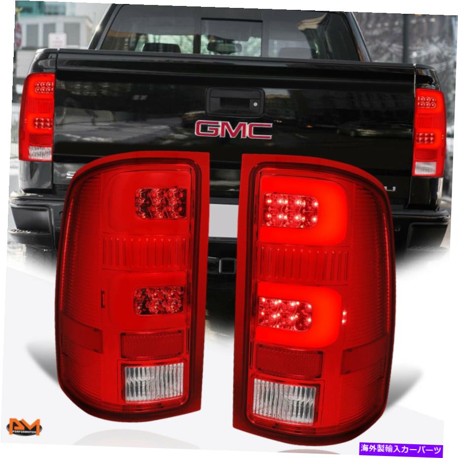 USテールライト 07-14 GMCシエラデュアル3D LED Cチューブバーテールライトリバース/ブレーキランプレッド For 07-14 GMC Sierra Dual 3D LED C-Tube Bar Tail Light Reverse/Brake Lamp Red【並行輸入品】