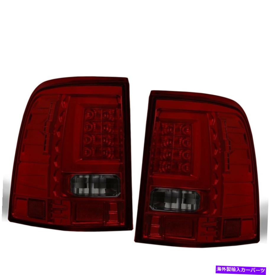 USテールライト フィット02-05フォードエクスプローラSUVチューブレッドストリークLEDテールライトクロム/赤煙 Fit 02-05 Ford Explorer SUV Tube Red Streak Led Tail Lights Chrome/ Red Smoke【並行輸入品】