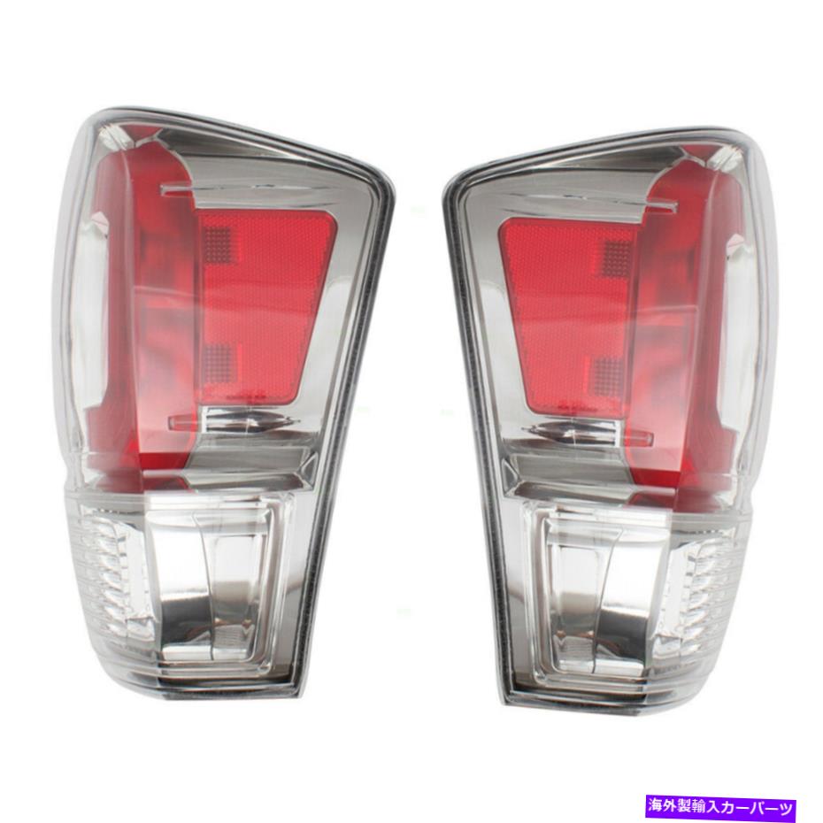 USテールライト テールライトセットフィット2016-2019トヨタタコマペア赤澄んだレンズスモークベゼル Tail Lights Set fits 2016-2019 Toyota Tacoma Pair Red-Clear Lens Smoked Bezels【並行輸入品】