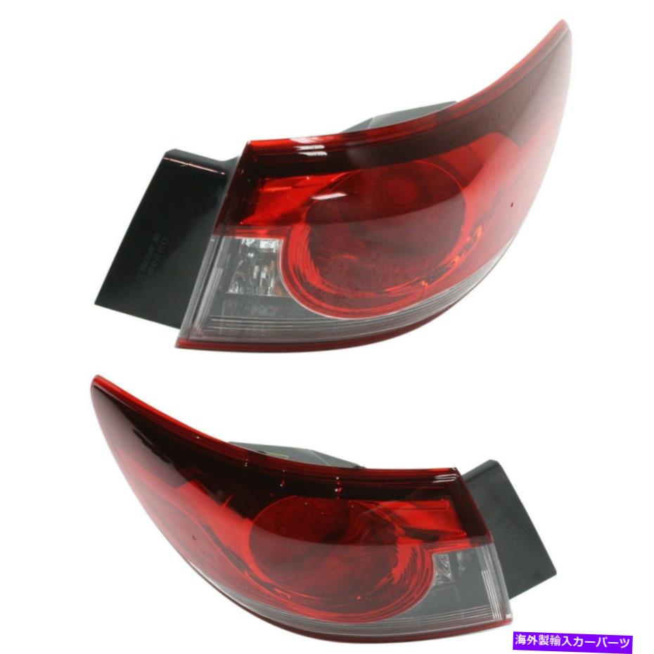 USテールライト 2014-2017 Mazda 6 Sedanの外側の透明/赤のw /球根2pcsのためのハロゲンテールライトセット Halogen Tail Light Set For 2014-2017 Mazda 6 Sedan Outer Clear/Red w/ Bulbs 2Pcs【並行輸入品】
