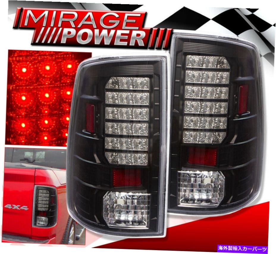 USテールライト Dodge RAM直接交換用LEDブレーキテールライトランプレンズブラック For 09-18 Dodge Ram Direct Replacement LED Brake Tail Lights Lamps Lens Black【並行輸入品】