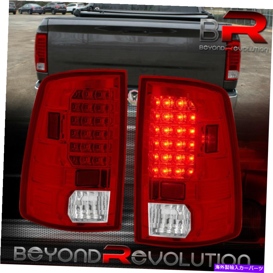 USテールライト 2009-2018 Dodge RAM交換用LED RUNブレーキテールライトランプL + Rレッドレンズ For 2009-2018 Dodge Ram Replacement LED Run Brake Tail Lights Lamps L+R Red Lens【並行輸入品】
