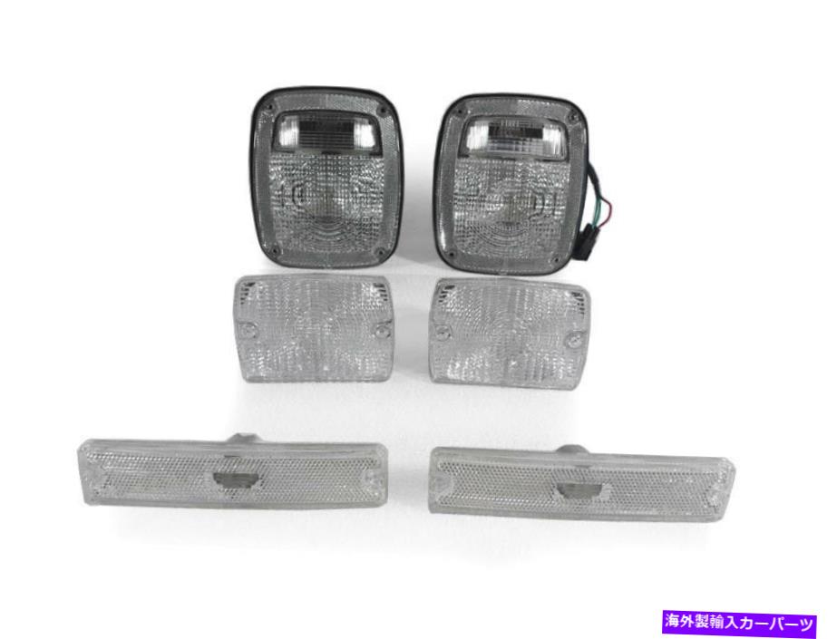 USテールライト 1994年 - 1995年のクリアテール+フロントバンパー+サイドマーカーライトJEEP YJ Wrangler Clear Tail + Front Bumper + Side Marker Lights For 1994-1995 Jeep YJ Wrangler【並行輸入品】
