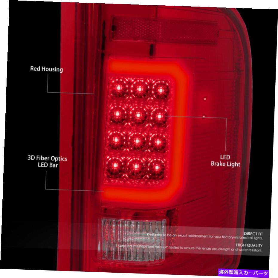 USテールライト クロームハウジングレッドレンズ3D LEDチューブリアテールライト/ランプは07-14 Silverado CHROME HOUSING RED LENS 3D LED TUBE REAR TAIL LIGHT/LAMPS FOR 07-14 SILVERADO【並行輸入品】
