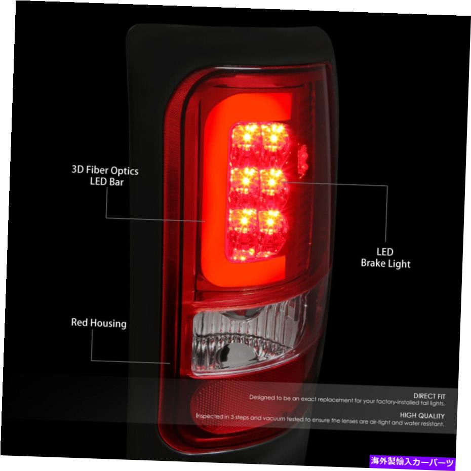 USテールライト 94-01 Dodge Ram Pickup Chrome Red U-Halo 3D LEDブレーキテールライトリアランプ FOR 94-01 DODGE RAM PICKUP CHROME RED U-HALO 3D LED BRAKE TAIL LIGHT REAR LAMPS【並行輸入品】