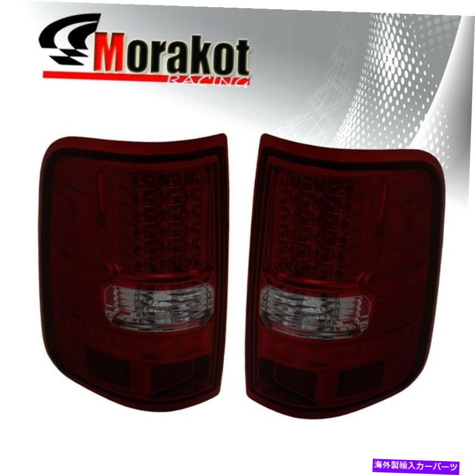 USテールライト FORD F150 04-08左/右ブレーキLEDテールライトクロムハウジングスモークレッドレンズ Ford F150 04-08 Left/Right Brake LED Tail Light Chrome Housing Smoke Red Lens【並行輸入品】