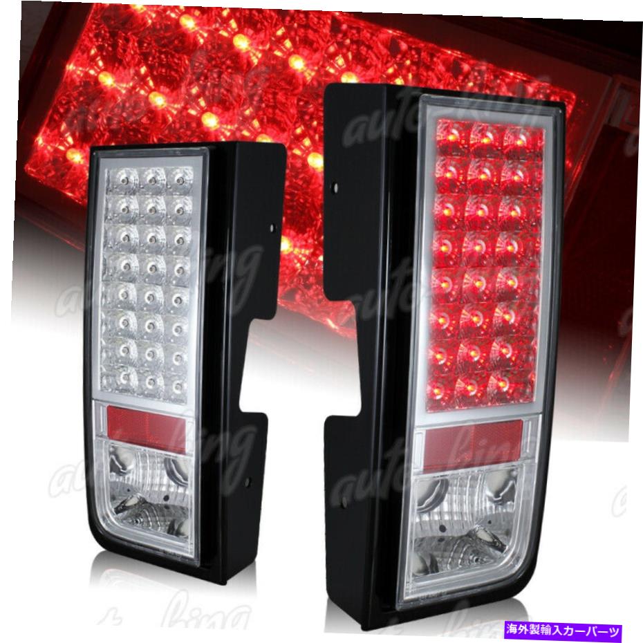 USテールライト クロームハウジングクリアレンズLEDリアブレーキテールライトランプフィット03-09ハマーH2 CHROME HOUSING CLEAR LENS LED REAR BRAKE TAIL LIGHTS LAMPS FIT 03-09 HUMMER H2【並行輸入品】