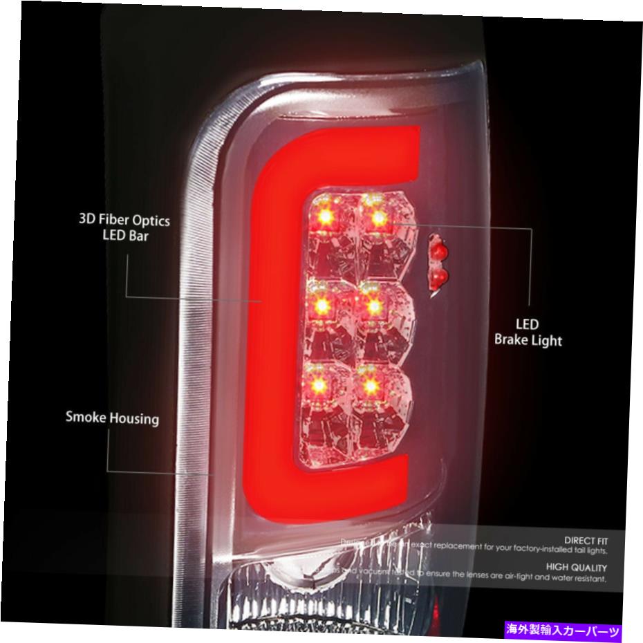 USテールライト 1994 - 2002年のDodge Ram 1500-3500のためのペアクロームスモーク3D LEDバーテールライトLH + RH PAIR CHROME SMOKED 3D LED BAR TAIL LIGHT LH+RH FOR 1994-2002 DODGE RAM 1500-3500【並行輸入品】