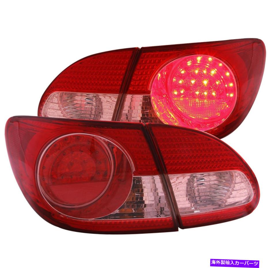 USテールライト フィット03-08トヨタカローラテールライト左右ペアW /赤＆クリアレンズ Fits 03-08 Toyota Corolla Tail Lights Left & Right Pair w/ Red & Clear Lens【並行輸入品】
