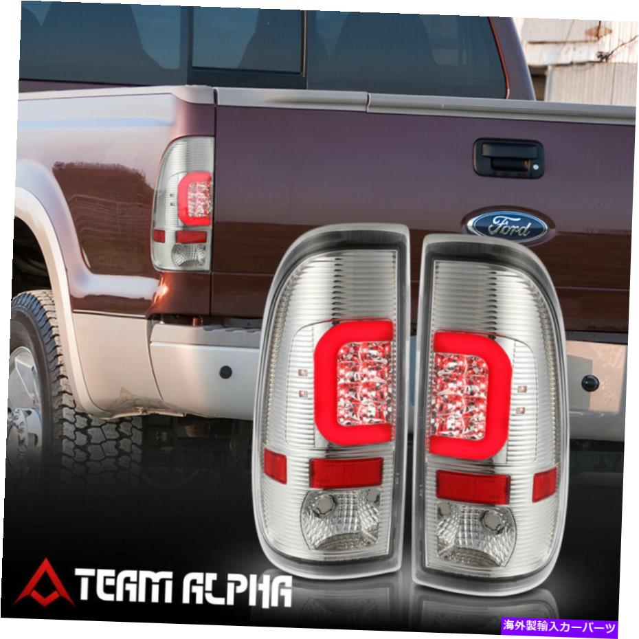 USテールライト フィット2008-2016 F250 / F350 / F450 SD {Red LED C-BAR}クロム/クリアリアテールライトランプ Fits 2008-2016 F250/F350/F450 SD{RED LED C-BAR}Chrome/Clear Rear Tail Light Lamp【並行輸入品】