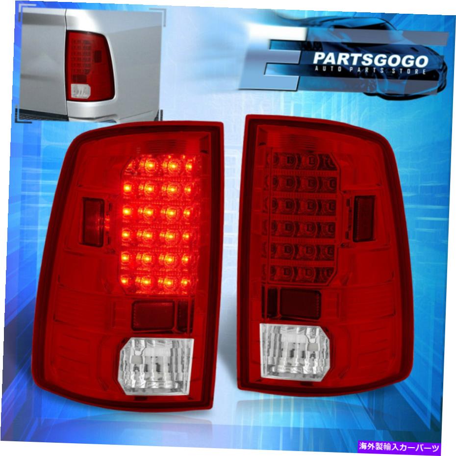 USテールライト Dodge RAM 1500/2500/3500 LEDテールライトランプアセンブリセットレッドレンズ For 09-18 Dodge RAM 1500/2500/3500 LED Tail Lights Lamps Assembly Set Red Lens【並行輸入品】