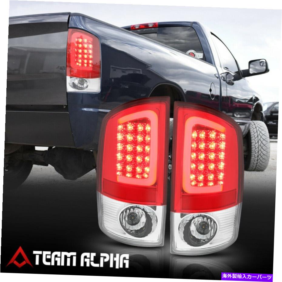 USテールライト FITS 2002-2006ドッジRAM {ネオンチューブLED C-BAR}クローム/レッドブレーキランプテールライト Fits 2002-2006 Dodge Ram {NEON TUBE LED C-BAR} Chrome/Red Brake Lamp Tail Light【並行輸入品】